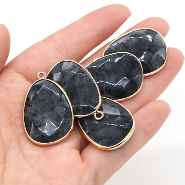 charms 23x34mm fashion natural black flash stone faceted drop shape pendant for jewelry making diy necklace earrings accessories, Bronze;silver
charms 23x34mm fashion natural black flash stone faceted drop shape pendant for jewelry making diy necklace earrings accessories, Bronze;silver