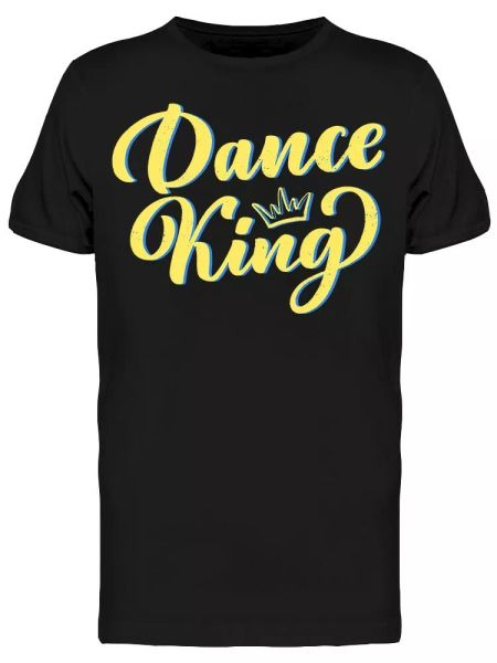 Dance King Yellow Font Crown Tee Men's -Image by Shutterstock, White;black