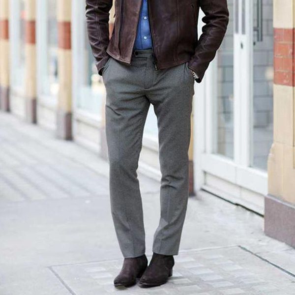 men's pants wool casual harlan street s gray simple 2021 autumn and winter british style small foot straight, Black
men's pants wool casual harlan street s gray simple 2021 autumn and winter british style small foot straight, Black