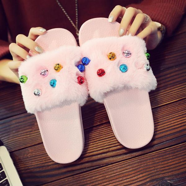 slippers anti-skid pvc creepers fur colorful bells decorated flats flip flops 2021 summer sweet pink one band women slides shoes, Black
slippers anti-skid pvc creepers fur colorful bells decorated flats flip flops 2021 summer sweet pink one band women slides shoes, Black