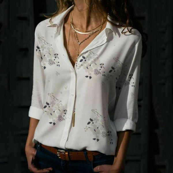 women's blouses & shirts plus size women fashion shirt 3/4 sleeve v-neck floral loose fit plain button s-5xl blouse casual summer clot, White
women's blouses & shirts plus size women fashion shirt 3/4 sleeve v-neck floral loose fit plain button s-5xl blouse casual summer clot, White