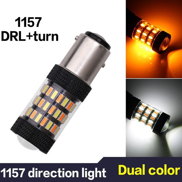 2pcs 60smd dual colour turn led &drl 1157 t20 7443 t25 3157 daytime running light + turn signal brake lights
2pcs 60smd dual colour turn led &drl 1157 t20 7443 t25 3157 daytime running light + turn signal brake lights