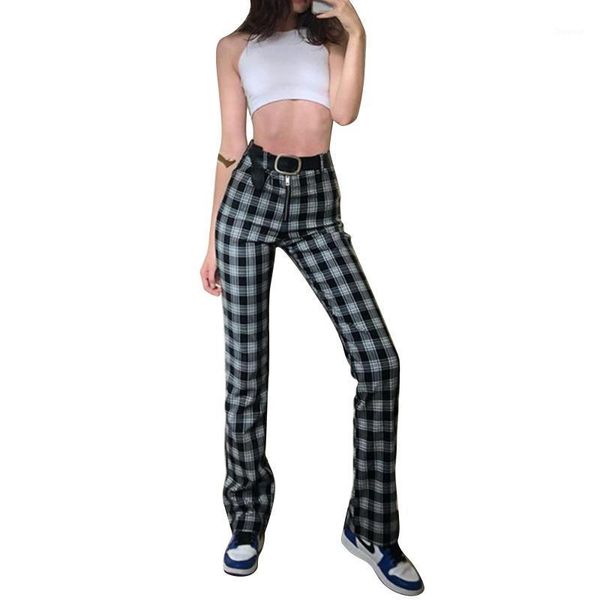 women's trousers black white plaid retro high waist versatile slim pants for female & capris
women's trousers black white plaid retro high waist versatile slim pants for female & capris