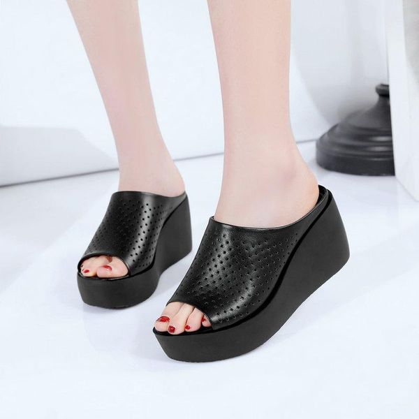 wedge shoes cow leather beach slippers mujer 2021 summer women platform bath women's fashion casual, Black
wedge shoes cow leather beach slippers mujer 2021 summer women platform bath women's fashion casual, Black