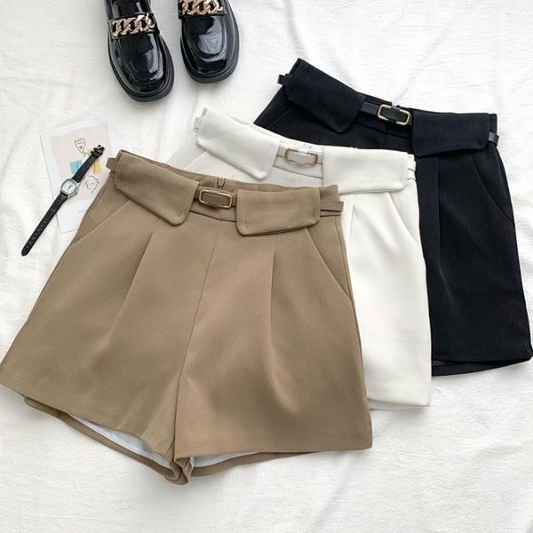 women's shorts solid color 2021 summer fashion all-match high waist sashes design casual wide leg, White;black
women's shorts solid color 2021 summer fashion all-match high waist sashes design casual wide leg, White;black