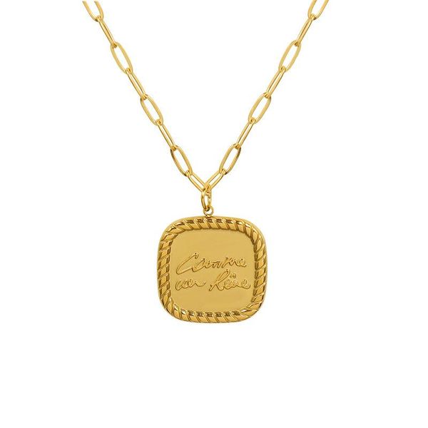 design simple engraved letter square pendant choker necklace for women stainless steel link chain collar gift necklaces, Silver
design simple engraved letter square pendant choker necklace for women stainless steel link chain collar gift necklaces, Silver