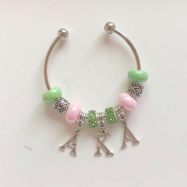 charm bracelets hand made fashion pink green european beads greek sorority letter open cuff lady bracelet & bangles jewelry, Golden;silver
charm bracelets hand made fashion pink green european beads greek sorority letter open cuff lady bracelet & bangles jewelry, Golden;silver