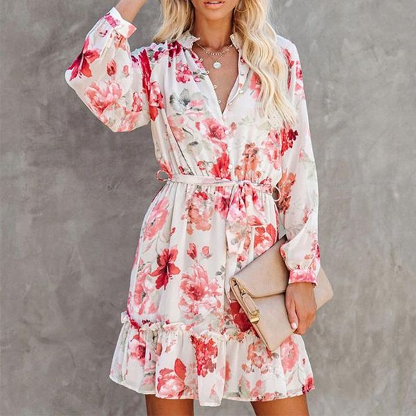 casual dresses 2021 summer women's fashion style stand-up collar button long-sleeved mid-waist ruffled floral print, Black;gray
casual dresses 2021 summer women's fashion style stand-up collar button long-sleeved mid-waist ruffled floral print, Black;gray