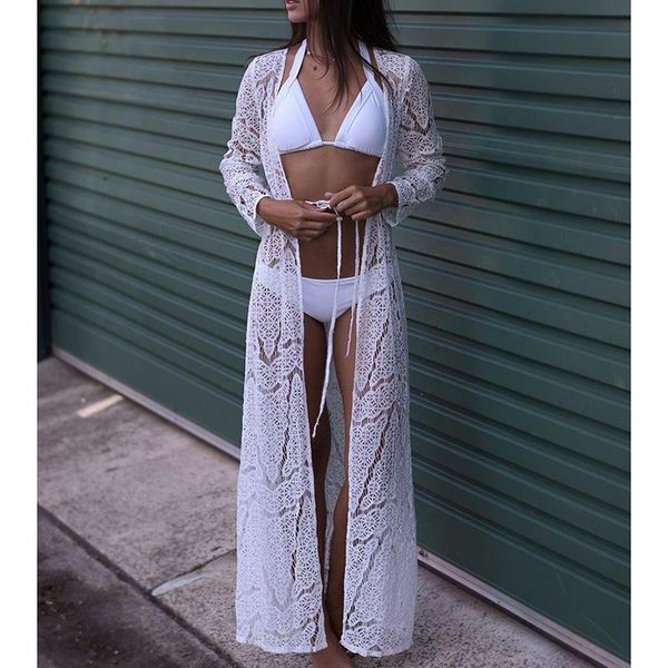 women's swimwear para playa tunics bikini pareos beach cover plag bathing suit for lace women robe up dress swim vestidos largos mujer, White;black
women's swimwear para playa tunics bikini pareos beach cover plag bathing suit for lace women robe up dress swim vestidos largos mujer, White;black