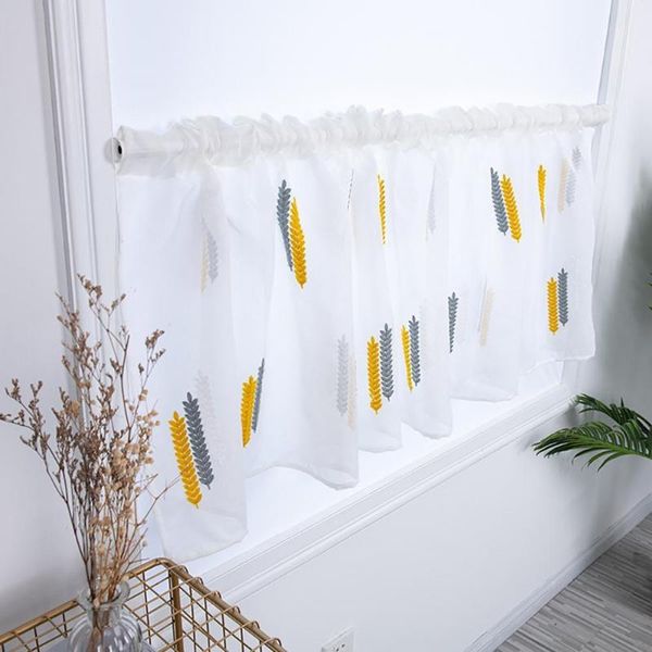 curtain & drapes embroidered wheat spike semi tier short rod pocket for kitchen bathroom living room 100*50cm
curtain & drapes embroidered wheat spike semi tier short rod pocket for kitchen bathroom living room 100*50cm
