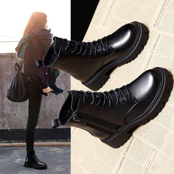 thick-soled martn boots female british style 2021 wild winter short women shoes cotton plus velvet, Black
thick-soled martn boots female british style 2021 wild winter short women shoes cotton plus velvet, Black