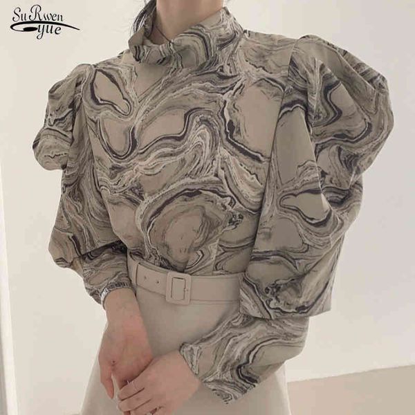 office lady stand collar puff sleeve shirts for women fashion printing blouse korea chiffon female clothing 12897 210508, White
office lady stand collar puff sleeve shirts for women fashion printing blouse korea chiffon female clothing 12897 210508, White