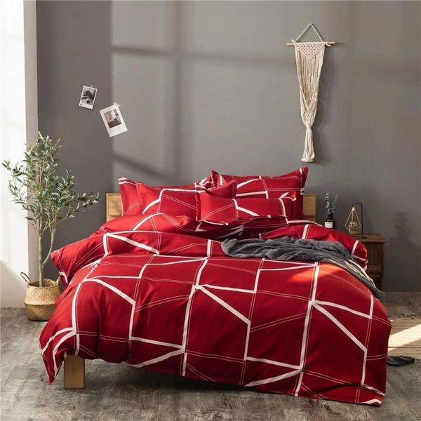 bedding sets quilt cover set, 2-piece & 3-piece simple geometric line pillowcase, no bed sheet set