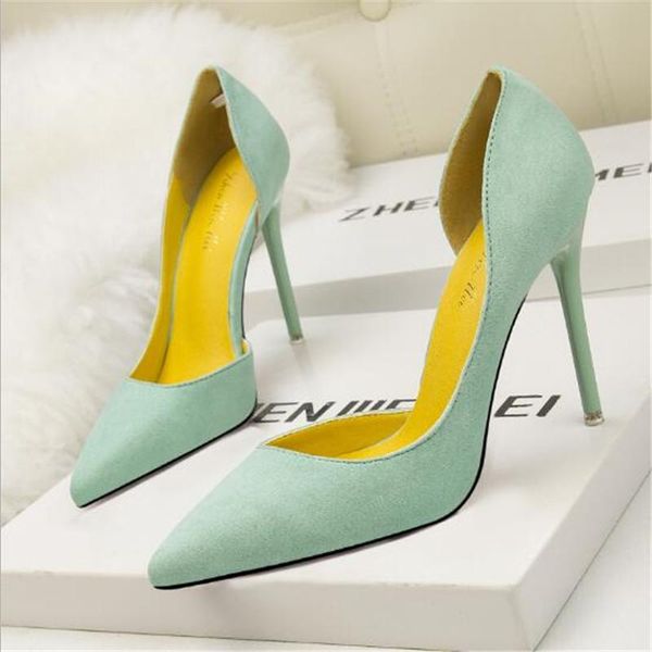 women high heels fashion shallow pumps solid flock pointed toe shoes wedding dress, Black
women high heels fashion shallow pumps solid flock pointed toe shoes wedding dress, Black