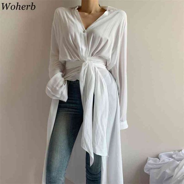 chic asymmetrical long shirt women solid bandage blouse summer thin blusas office lady streetwear woman shirts 210519, White
chic asymmetrical long shirt women solid bandage blouse summer thin blusas office lady streetwear woman shirts 210519, White