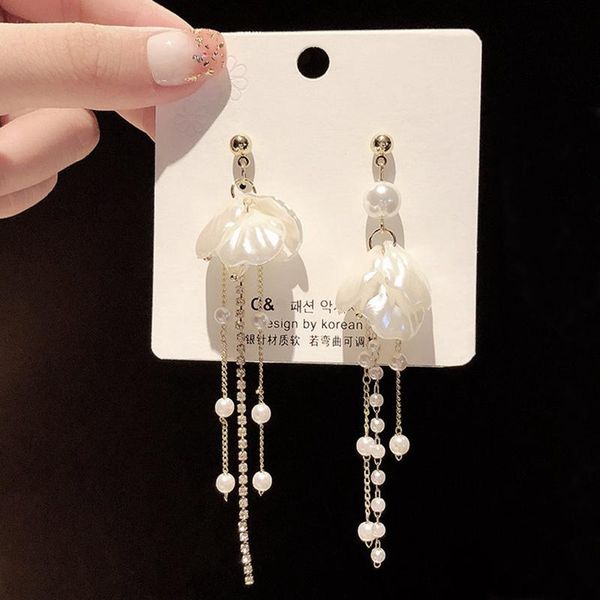 stud trend flower shape temperament retro long tassel simulation pearl shell earrings women wedding party accessories birthday gift, Golden;silver
stud trend flower shape temperament retro long tassel simulation pearl shell earrings women wedding party accessories birthday gift, Golden;silver