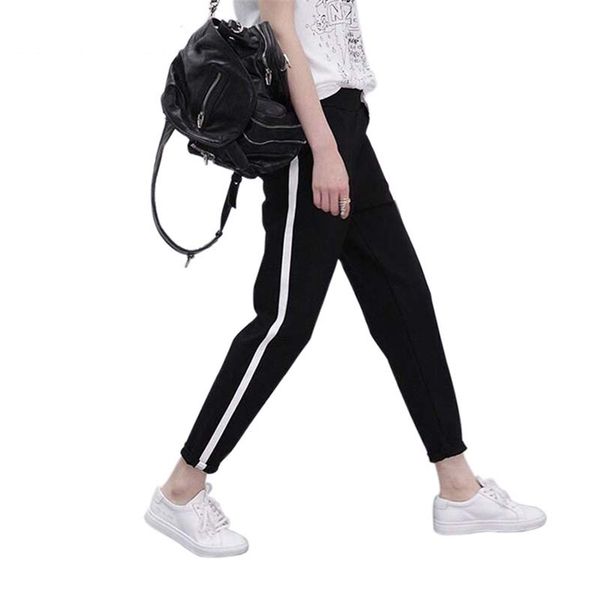 fashion women leather striped harem pants women black casual high waist pants drawstring loose trousers pantalon femme 210522, Black;white
fashion women leather striped harem pants women black casual high waist pants drawstring loose trousers pantalon femme 210522, Black;white