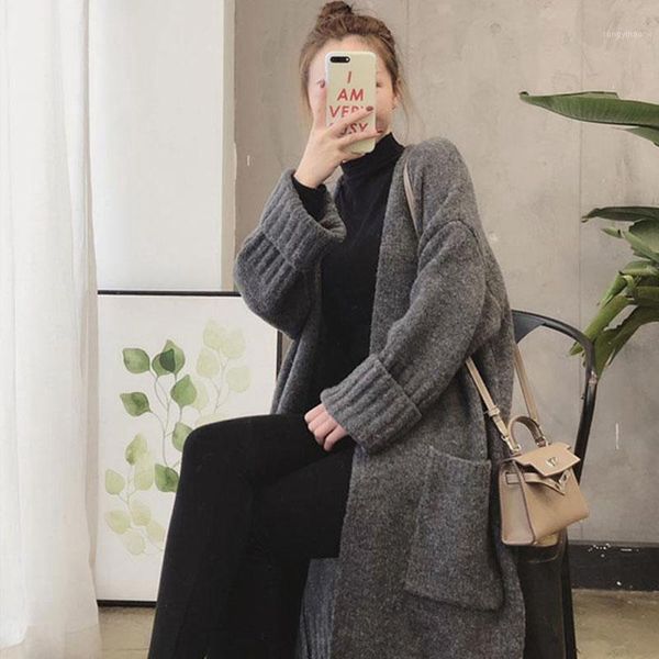 women's sweaters loose mid-length sweater female long-sleeve v-neck big pocket solid knitted cardigan women autumn open stitch knitwear, White;black
women's sweaters loose mid-length sweater female long-sleeve v-neck big pocket solid knitted cardigan women autumn open stitch knitwear, White;black