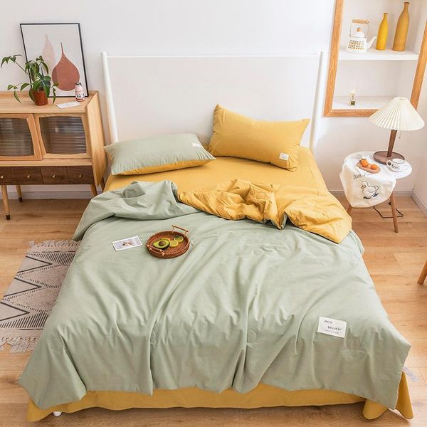 green yellow mixed color duvet sheet pillowcase dormitory sleeping air conditioned quilt cotton 4pcs/set summer quilts set comforters
green yellow mixed color duvet sheet pillowcase dormitory sleeping air conditioned quilt cotton 4pcs/set summer quilts set comforters