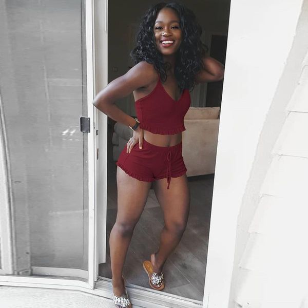 women's tracksuits ribbed ruffles patchwork two piece short sets tracksuit spaghetti strap crop and beach shorts summer club outfits, Gray
women's tracksuits ribbed ruffles patchwork two piece short sets tracksuit spaghetti strap crop and beach shorts summer club outfits, Gray