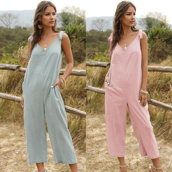 women's jumpsuits & rompers 2021 designer jumpsuit summer fashion casual v-neck solid color loose, Black;white
women's jumpsuits & rompers 2021 designer jumpsuit summer fashion casual v-neck solid color loose, Black;white