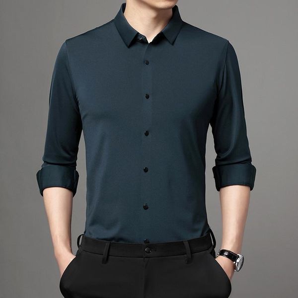 men's dress shirts high-quality luxury men's autumn middle-aged seamless fit long-sleeved casual shirt cardigan for men, White;black
men's dress shirts high-quality luxury men's autumn middle-aged seamless fit long-sleeved casual shirt cardigan for men, White;black