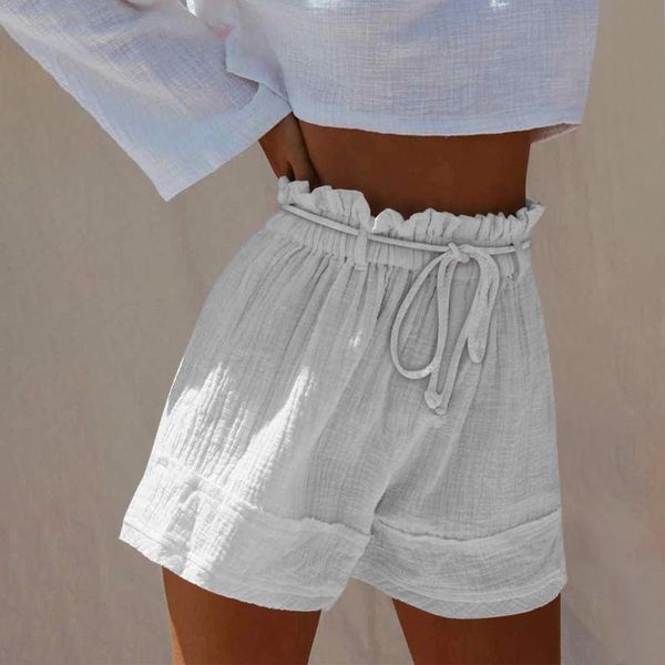 women's shorts plus size comfy drawstring casual elastic waist pocket loose lady summer streetwear, White;black
women's shorts plus size comfy drawstring casual elastic waist pocket loose lady summer streetwear, White;black
