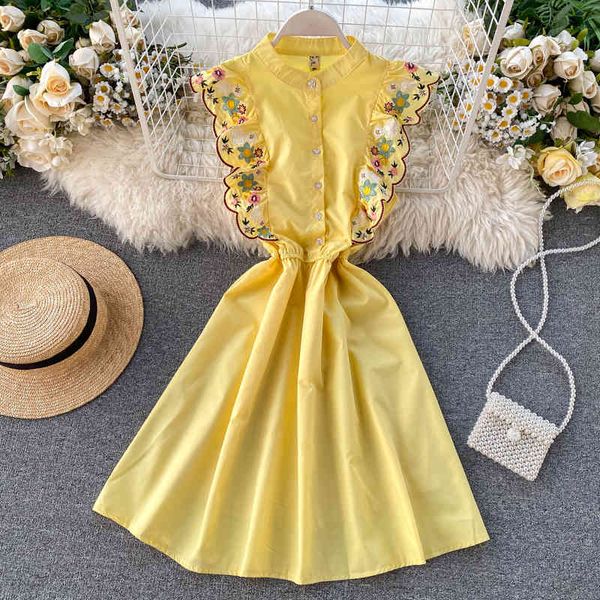 summer korean beach dress party embroidered white ruffles mini dress women womens retro for female 210420, Black;gray
summer korean beach dress party embroidered white ruffles mini dress women womens retro for female 210420, Black;gray