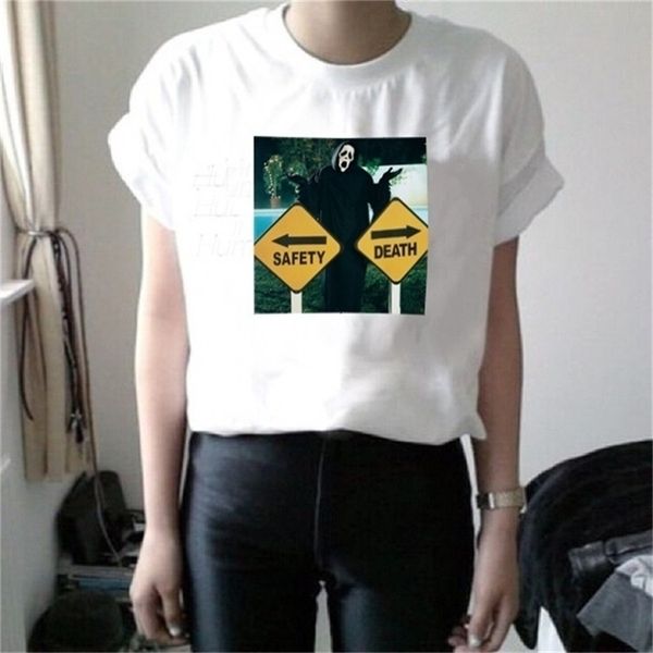 safety or death t-shirt hipster horror movie graphic tee gothic halloween shirt 90s white 210512
safety or death t-shirt hipster horror movie graphic tee gothic halloween shirt 90s white 210512