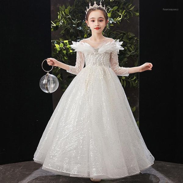 girl's dresses 3d floral decoration mesh ball gown o neck sequins beadings flower girl dress three quarter sleeves robe for birthday pa, Red;yellow
girl's dresses 3d floral decoration mesh ball gown o neck sequins beadings flower girl dress three quarter sleeves robe for birthday pa, Red;yellow