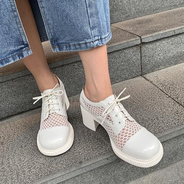 dress shoes 2021 women summer lace-up leather round toe femme square high heel hollow out female, Black
dress shoes 2021 women summer lace-up leather round toe femme square high heel hollow out female, Black