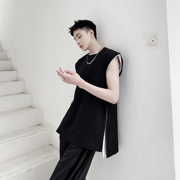men' tank male japan style fashion loose sleeveless tees shirts men streetwear casual side split black white tanks k6yb, White;black
men' tank male japan style fashion loose sleeveless tees shirts men streetwear casual side split black white tanks k6yb, White;black