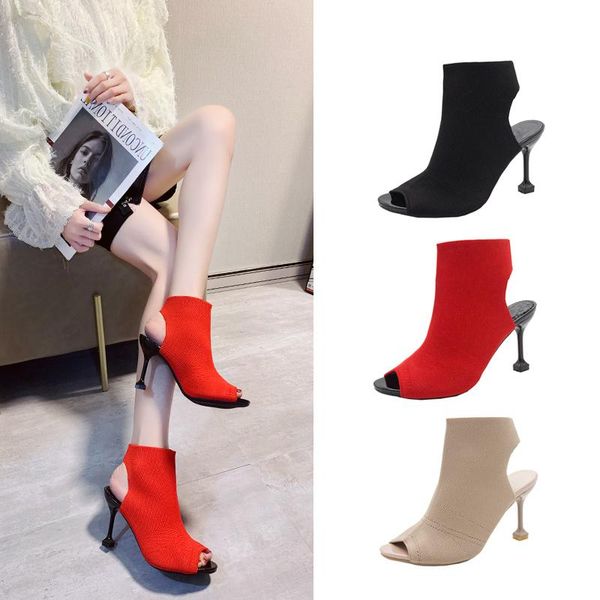 sandals knitted elastic mesh peep toe high heel women summer shoes woman europe thin heels slip-on open female, Black
sandals knitted elastic mesh peep toe high heel women summer shoes woman europe thin heels slip-on open female, Black