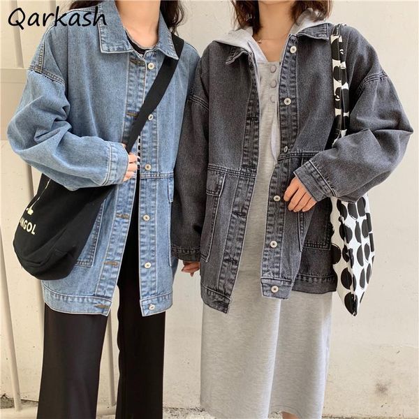 women's jackets denim women spring bf harajuku vintage baggy single breasted jacket streetwear ulzzang simple classic pockets coats chi, Black;brown
women's jackets denim women spring bf harajuku vintage baggy single breasted jacket streetwear ulzzang simple classic pockets coats chi, Black;brown