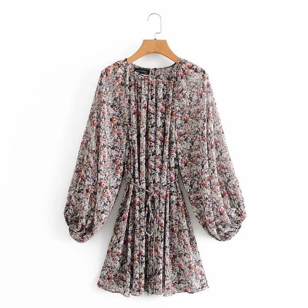 casual dresses women vintage flower printing sashes loose mini dress female o neck lantern sleeve clothes lady vestido d6972, Black;gray
casual dresses women vintage flower printing sashes loose mini dress female o neck lantern sleeve clothes lady vestido d6972, Black;gray