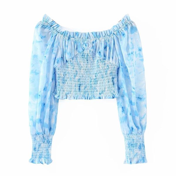 summer women tie dye chiffon square collar long sleeve short t-shirt casual fashion female woman clothes 210517, White
summer women tie dye chiffon square collar long sleeve short t-shirt casual fashion female woman clothes 210517, White