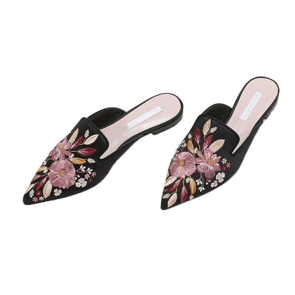 slippers 2021 summer pointed muller shoes flower embroidery shoe lazy cool drag half slipper silk floral retro flats flip flops, Black
slippers 2021 summer pointed muller shoes flower embroidery shoe lazy cool drag half slipper silk floral retro flats flip flops, Black