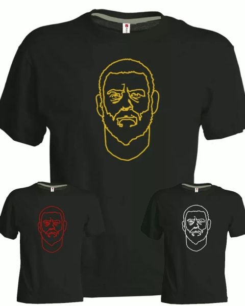 t-shirt de rossi rome captain face yellow print cotton black white red boca, White;black
t-shirt de rossi rome captain face yellow print cotton black white red boca, White;black