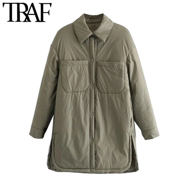 traf women fashion with pockets padded loose thin jacket coat vintage long sleeve side vents female outerwear chic overshirt 211013, Black
traf women fashion with pockets padded loose thin jacket coat vintage long sleeve side vents female outerwear chic overshirt 211013, Black