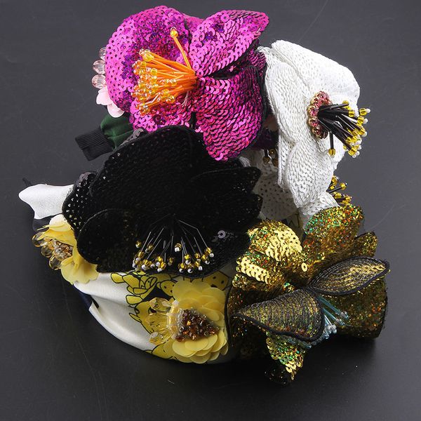 fashion idyllic style sequin big flower crystal tassel headbands ladies headwear, Silver
fashion idyllic style sequin big flower crystal tassel headbands ladies headwear, Silver