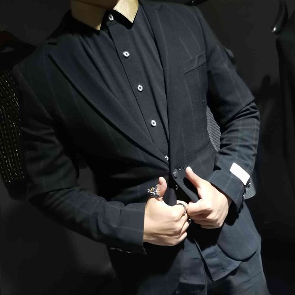 men's suits & blazers menswear jacket suit menswear evening fashion tight singer jacket, White;black
men's suits & blazers menswear jacket suit menswear evening fashion tight singer jacket, White;black
