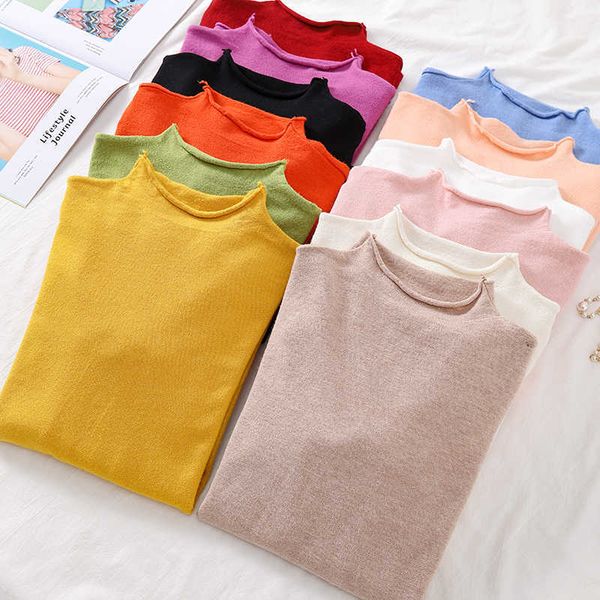 half turtleneck long sleeve women sweater slim knitted high elastic solid fall winter fashion sweater women pullovers 210604, White;black
half turtleneck long sleeve women sweater slim knitted high elastic solid fall winter fashion sweater women pullovers 210604, White;black