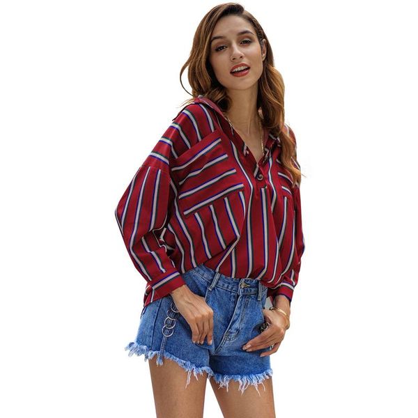 women's blouses & shirts spring autumn fashion blouse women shirt large size long-sleeved striped red office lady womens and, White
women's blouses & shirts spring autumn fashion blouse women shirt large size long-sleeved striped red office lady womens and, White