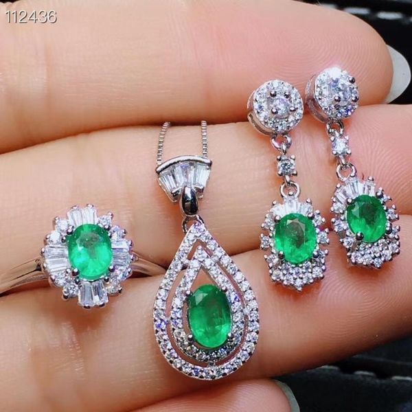 bracelet, earrings & necklace lovely water drop s925 silver natural green emerald gem ring pendant gemstone jewelry set woman party gift, Black
bracelet, earrings & necklace lovely water drop s925 silver natural green emerald gem ring pendant gemstone jewelry set woman party gift, Black