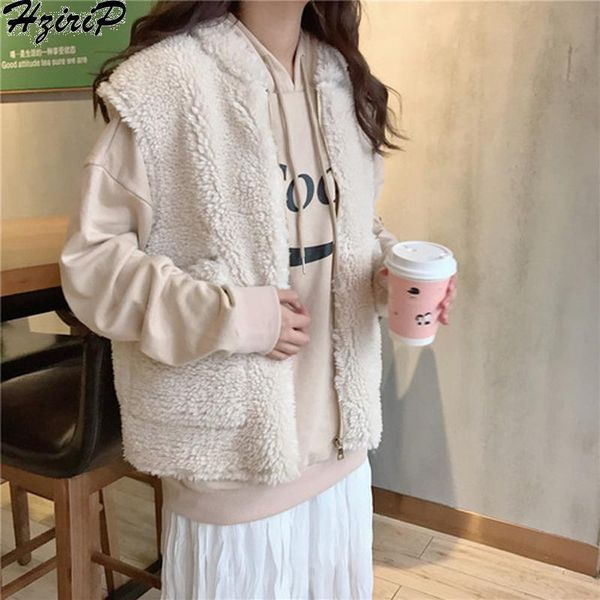 women's jackets hzirip korean sweet preppy style soft zipper 2021 autumn winter solid wild warm casual loose sleeveless coat, Black;brown
women's jackets hzirip korean sweet preppy style soft zipper 2021 autumn winter solid wild warm casual loose sleeveless coat, Black;brown