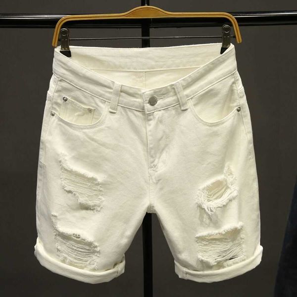 men's shorts summer black white hole short fashion slim-fit cotton-khaki ripped denim male brand clothes q8bv, White;black
men's shorts summer black white hole short fashion slim-fit cotton-khaki ripped denim male brand clothes q8bv, White;black