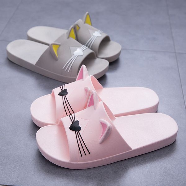 women cat slippers summer korean cute couple home slippers sandals non-slip bathroom shower room home soft slippers y0406, Black
women cat slippers summer korean cute couple home slippers sandals non-slip bathroom shower room home soft slippers y0406, Black