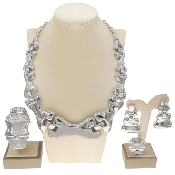 earrings & necklace yulaili elegant luxury jewelry sets fashion bracelet for women party big jewellery, Silver
earrings & necklace yulaili elegant luxury jewelry sets fashion bracelet for women party big jewellery, Silver
