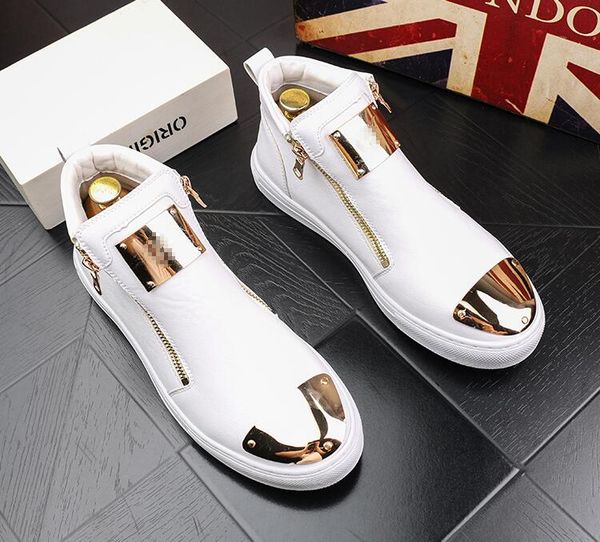 high-men's shoes autumn new style punk party fashion casual shoes men's white gold high-sneakers, Black
high-men's shoes autumn new style punk party fashion casual shoes men's white gold high-sneakers, Black