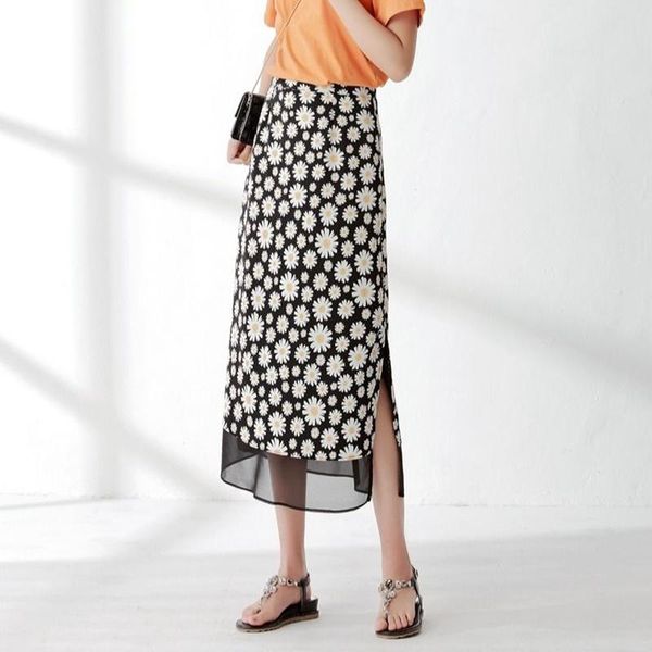 skirts 2021 elegant summer print chiffon skirt casual fashion long for women spring clothes split female, Black
skirts 2021 elegant summer print chiffon skirt casual fashion long for women spring clothes split female, Black